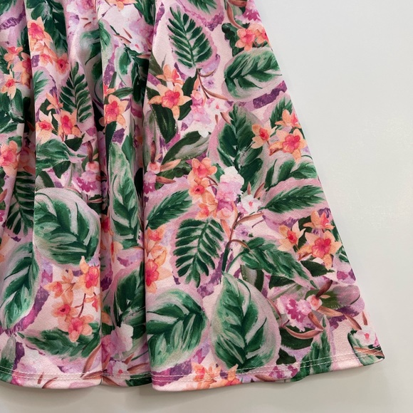 Love, Nickie Lew Pink & Green Tropical Dress Girls Size 8 - Picture 5 of 9